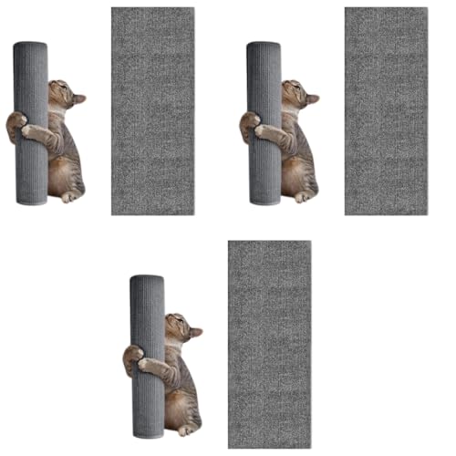 Qpets® Cat Scratch Pad for Cats Cut-to-Fit Scratcher Mat Self Adhesive Pets Cardboard Wall Floor Furniture Protection Grey 30x100CM 3PCS Qpets® Cat Scratch Pad for Cats Cut-to-Fit Scratcher Mat Self Adhesive Pets Cardboard Wall Floor Furniture Protection Grey 30x100CM 3PCS